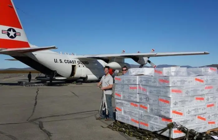 Donations being distributed