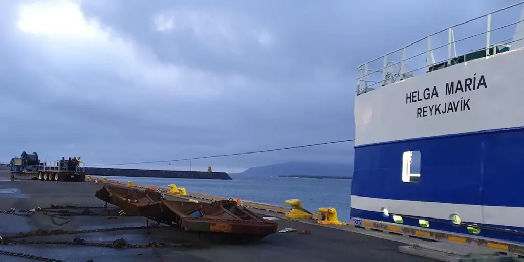 New 32mm warp being spooled on board Brim’s fresher trawler Helga María. Photo: Hampiðjan