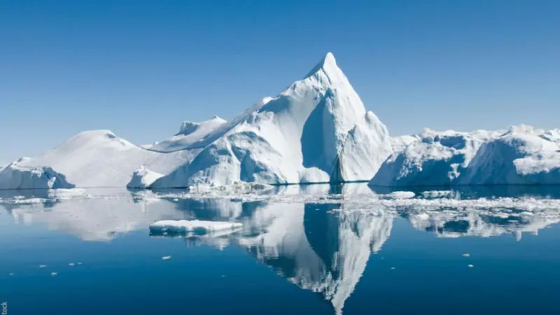 Icebergs drift off the Greenland coast