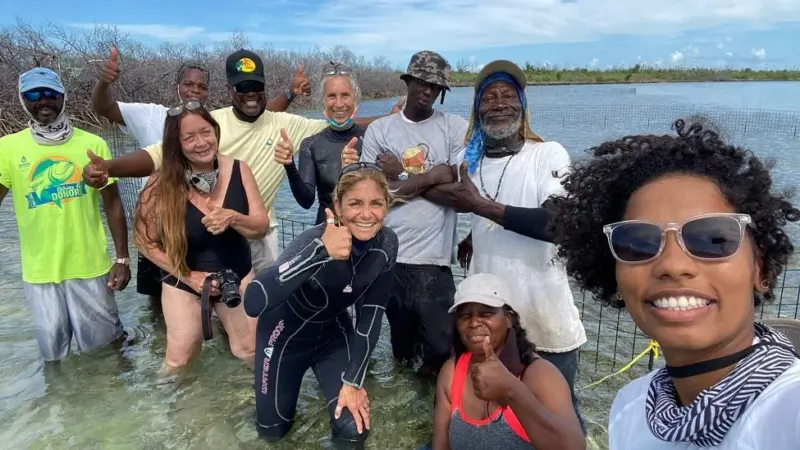 Researchers and members of the Bahamian community of Grand Bahama
