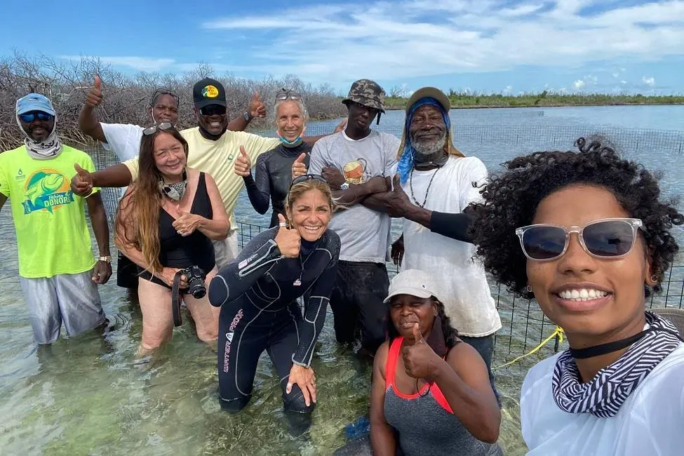 Researchers and members of the Bahamian community of Grand Bahama