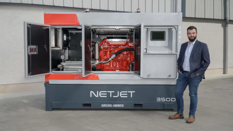Brimmond MD, Tom Murdoch, with the NetJet cleaning solution