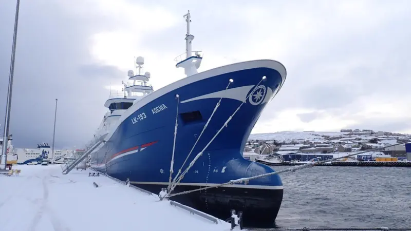 Adenia on the quayside at Lerwick