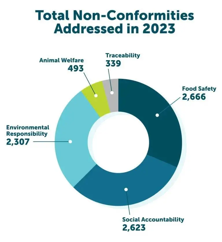 Graph showing GSA certification non-conformities addressed in 2023