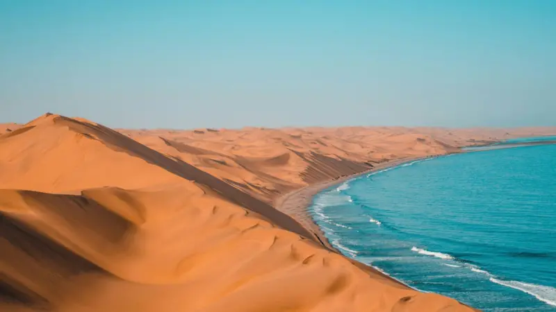 dunes and sea in Namibia