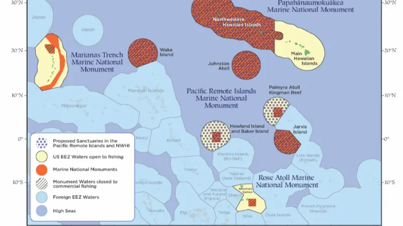 Image shows the Western Pacific Regional Fishery Management Council's jurisdiction
