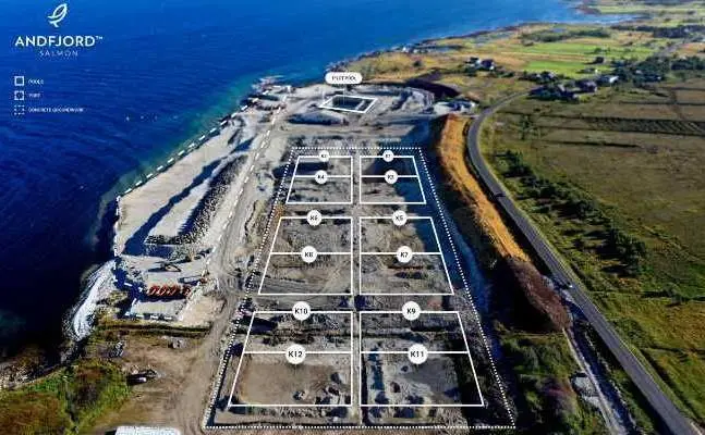 Image of an expansion project at Andfjord Salmon's Kvalnes site