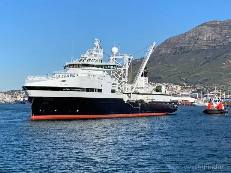 The Antarctic Endurance krill fishing vessel at sea