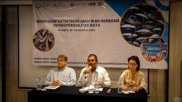 Delegates at an workshop in Indonesia about seafood traceability