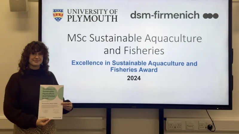 dsm-firmenich's 2024 Excellence in Sustainable Aquaculture and Fisheries Award winner Naomi Smith from the University of Plymouth UK