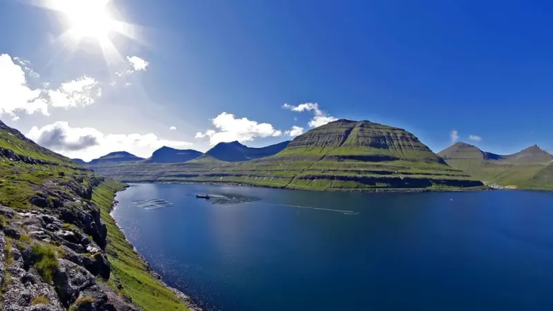 salmon pens in the Faroe Islands