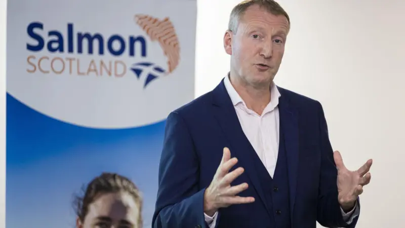 The image shows Tavish Scott, chief executive of Salmon Scotland