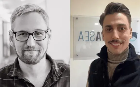 Innovasea's Torstein Mellingen (left) and Sigve Naustdal (right)