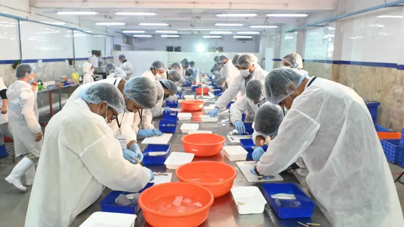 Skilled professionals in seafood processing participating in the preliminary round of the National Skill Olympiad