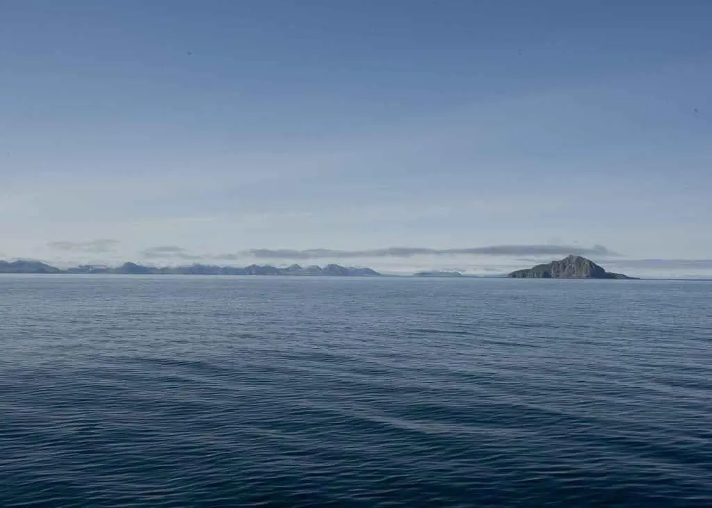 ocean with land in the background