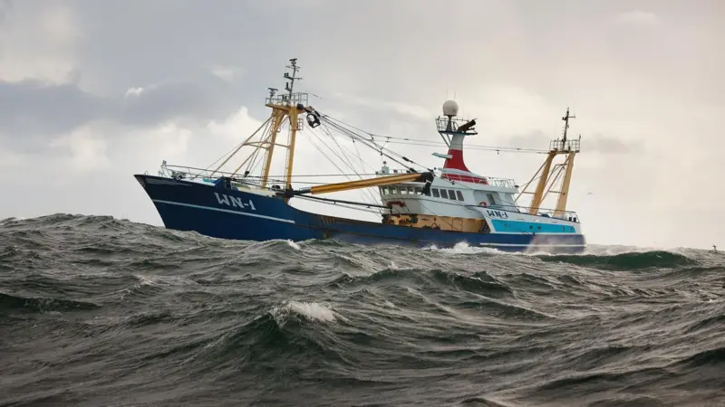 A fishing vessel at sea