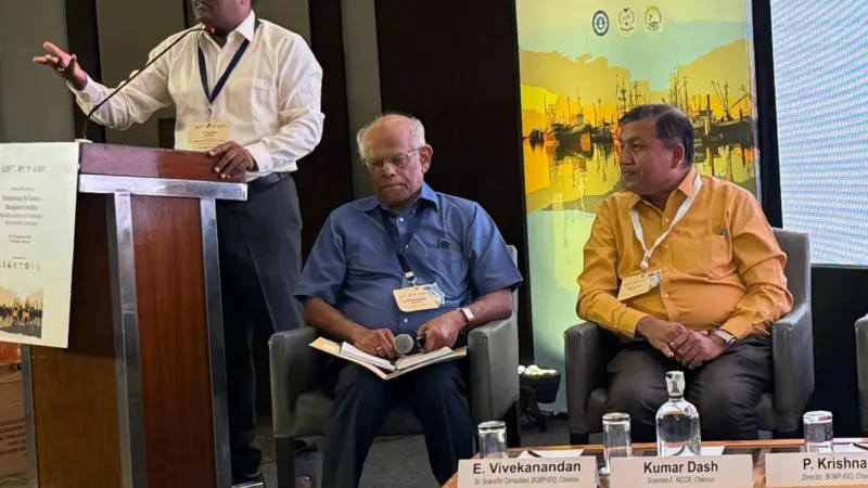 BOBP Director Dr P Krishnan speaking at the workshop.