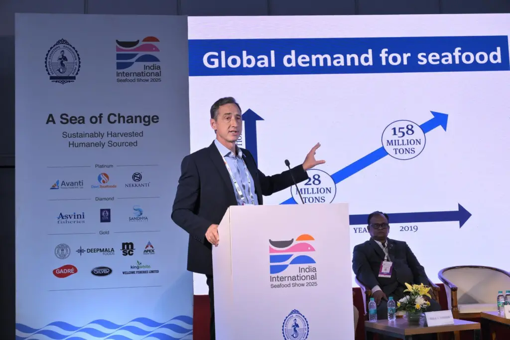 Michael Marriott, MSC programme director speaking at the technical session hosted at the World Food India