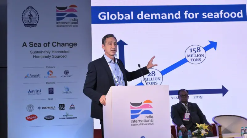 Michael Marriott, MSC programme director speaking at the technical session hosted at the World Food India