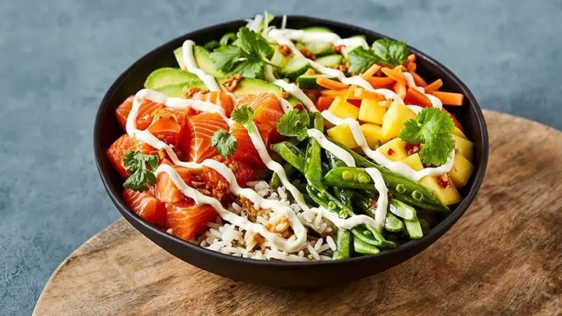 poke bowl with salmon
