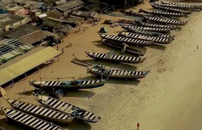Fishing canoes in Ghana