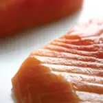 Piece of cooked fresh salmon