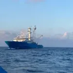 A fishing vessel at sea