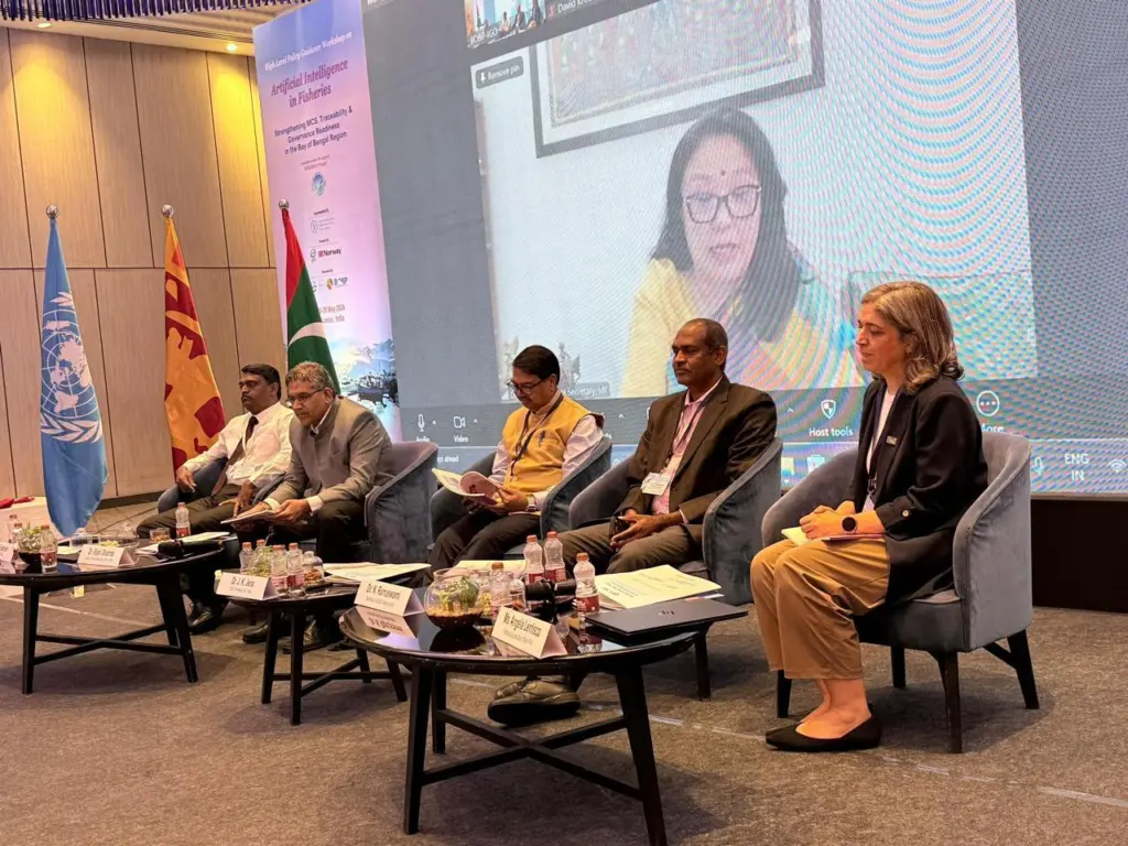 Panel members at a high-level policy meet on AI in fisheries governance