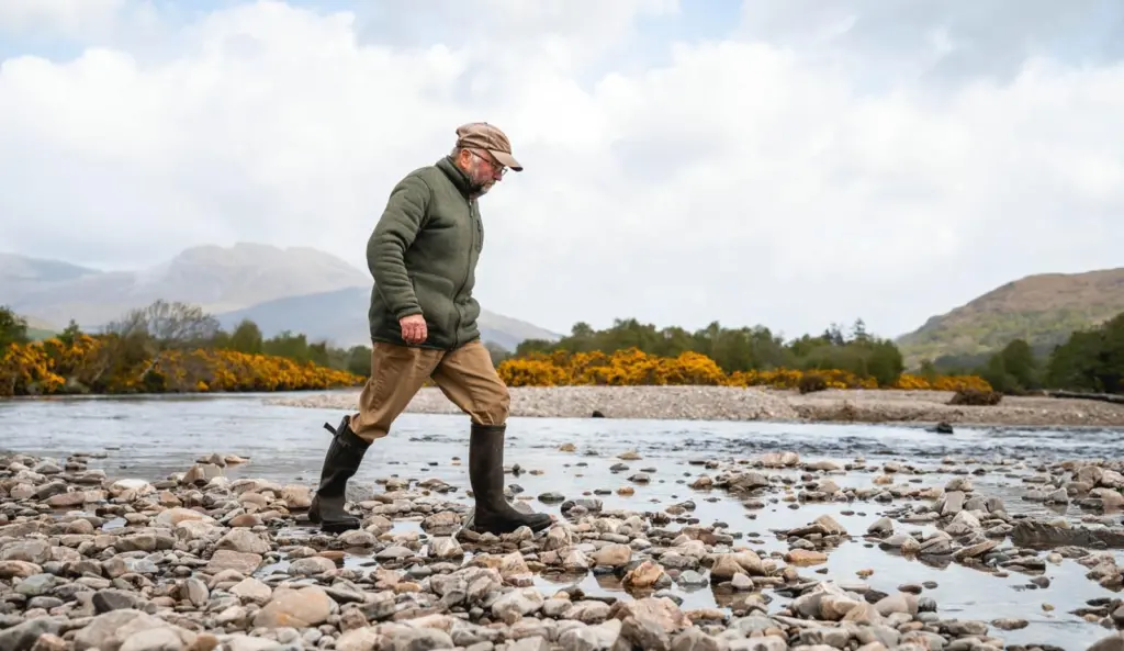 Bob Kindness MBE on the River Carron
