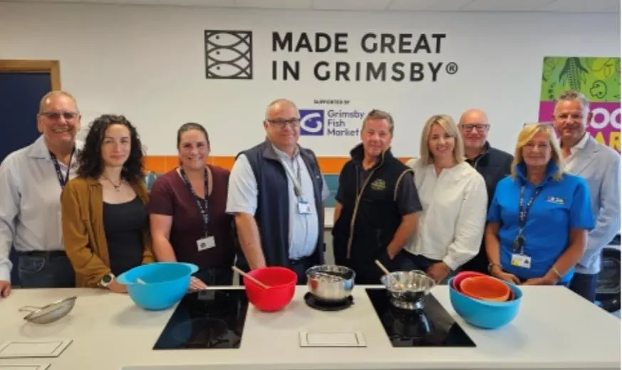 Trustees of the Horizon Youth Group welcome members of New England Seafood International and Made in Grimsby