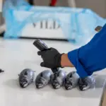 Mackerel being processed